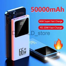 Cell Phone Power Banks 66W 50000mAh Power Bank Super Fast Charging Power Bank Digital display Portable for iPhone Xiaomi External Battery Charger New J231220