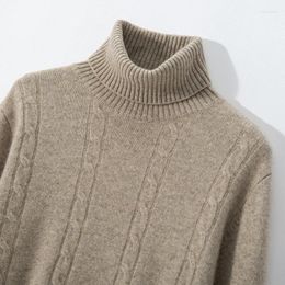 Men's Sweaters RONGYI Cashmere Turtle Neck Pullover Knitted Solid Colour Business Casual Bottoming Coat Autumn And Winter Top