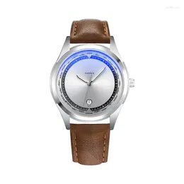 Wristwatches Men Quartz Wristwatch Waterproof Luminous Hands Analogue Watch PU Leather Business Men's Casual Fashion Gift Watches