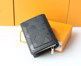 Womens designer wallets luxurys Port Foil Claire coin purse Embossed-flower short card holder high-quality female fashion small clutch bag with original box