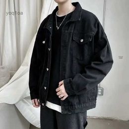 Men's Jackets Black Denim Short Jacket Men Jeans Jacket Coats Casual Windbreaker Pockets Overalls Bomber Streetwear Man Clothing OutwearL231026