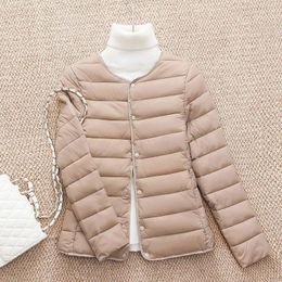 Women's Trench Coats Winter Down Jacket Fashion Super Portable Warm Parka O-neck