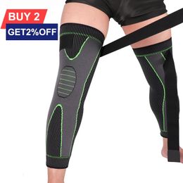 Elbow Knee Pads 1 Pcs Compression Support Lengthen Stripe Sport Sleeve Protector Elastic Long Kneepad Brace Volleyball Running 231219