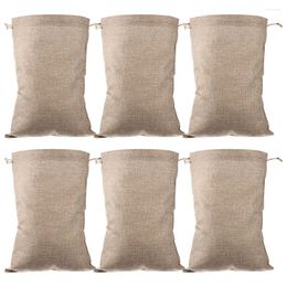 Storage Bags 6pcs Reusable Plant Root Vegetable Holders Burlap Sacks With Drawstring