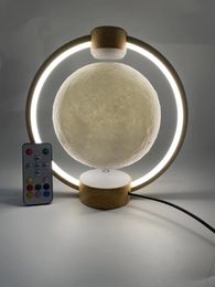 free shipping magnetic levitation floating Colourful moon lamp with bluetooth speaker for decoration gift christmas