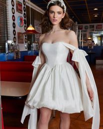 New Designer Short Wedding Dress Women 2024 Sweetheart Detachable Off Shoulder Bow Princess Bridal Bride Party Gowns Vestido De Novia Customed