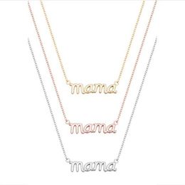 Small Mama Mom Mommy Letters Necklace Stamped Word Initial Love Alphabet Mother Necklaces for Thanksgiving Mother's Day Gifts275B