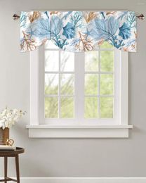 Curtain Summer Beach Sea Life Coral Kitchen Curtains Balcony Adjustable Roman Blinds Small Short For Living Room