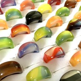 Bulk Lots 50pcs retro cute Colourful resin rings mix set Acrylic fashion charm Ladies girls Jewellery party gifts Whole293f