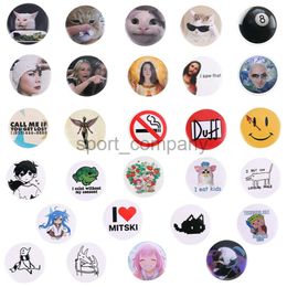 Cute Creative Brooch Funny Sad Cat Cartoon Animal Letters Collar Metal Badges Clothes Hat Buttons Lapel Pins Jewelry Accessories