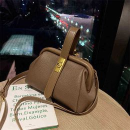 High Texture Lychee Handbags New Personalised Armpit Leather Handbag Versatile Single Shoulder Messenger Bag 220530