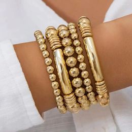 Strand DIEZI Vintage CCB Plastic Beads Bracelets For Women Fashion Sweet Cool Gold Silver Colour Bangles Men Jewellery