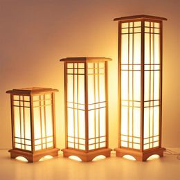 Floor Lamps Home Design Wood Lamp Fashion Japanese Washitsu Tatami Decor Window Pane Restaurant Living Room Hallway Lighting309z