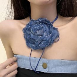 Choker Simple Camellia Aesthetic Necklace Fashion Clavicle Chain For Women Girls