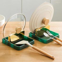 Kitchen Storage Nordic Style Shovel Pot Lid Rack Soup Spoon Pan Covers Stand Holder Utensil Spoons Rest Plastic Organizer