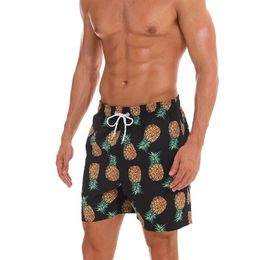 swimwear New Pineapple Print Men Swimming Shorts Swimwear Men Swimsuit Sunga Swim Trunks Bathing Suit Wear Surf Briefs Beach Board Shorts
