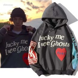 Clothing "lucky Me I See Ghosts" Print Hoodie Mens Women Designer Hoodies Pullover Autumn Winter Sweatshirts123