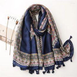 Scarves Geometry Korean Style Winter Long Scarf Bandana Shawl Hijab Tassel Lady High Quality Wrap Pashmina Stole Bufandas 90 180cm