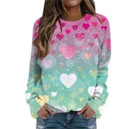 Women's Hoodies Crew Neck Casual Valentine's Day Print Hoodless Hoodie Thumb Hole Sleeve