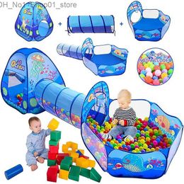 Toy Tents 3 In 1 Play Tent Baby Toys Ball Pool for Children Kids Ocean Balls Pool Foldable Kids Play Tent Playpen Tunnel Play House Q231221