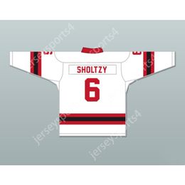 Custom WHITE SHOLTZY 6 LETTERKENNY IRISH ALTERNATE HOCKEY JERSEY NEW Top Stitched S-M-L-XL-XXL-3XL-4XL-5XL-6XL