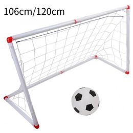 106120cm Indoor Outdoor Mini Children Football Soccer Goal Post Net Set with Ball Pump Kids Football Sport Toy Official Size 231219