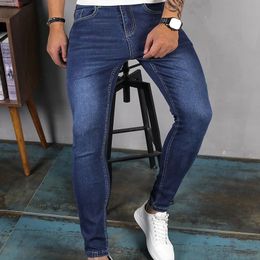 Men s Fashion Leggings Jeans Solid Colour Leisure Sports Elastic Cotton Pants 2024 Spring And Autumn High Quality Wear 231220