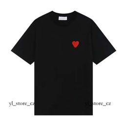 22ss Ami T Shirt Mens Designers T Shirt Tone-on-tone Love Embroidery Fashion Street Casual Joker Round for Men and Women Amis Paris 2093