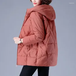 Women's Trench Coats 2024 Winter Parkas Down Cotton-Padded Jacket Women Fashion Hooded Slim Mid-Length Thick Warm Overcoat Female Outerwear