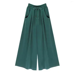 Women's Pants Casual Cool Loose Summer Large Elastic High Waist Trouser Wide Leg Pant Big Swing Beach Skirt Chiffon