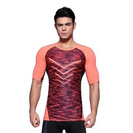 PRO sports fitness Brian tight pants male short-sleeved fitness running Training Quick Dry T-Shirt Dress Up Clothing239j