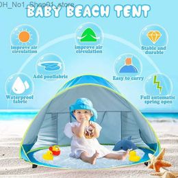 Toy Tents Outdoor Baby Beach Tent Pop Up Portable Shade Pool UV Protection Sun Shelter for Infant Child Water Play Toys House Tent Toys Q231220