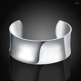 Bangle Arrival Pure 925 Sterling Silver Bracelets Women Smooth Open Bracelet Fashion Jewellery Engagement Christmas Gift