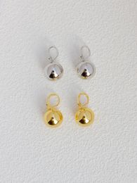 Dangle Earrings INS Simple Versatile Gold-plated Silver Round Ball Pendant