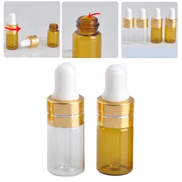 Storage Bottles 3ml/5ml Refillable Clear Mini Empty Glass Dropper Bottle Protable Travel Liquid Dispenser For Essential Oil
