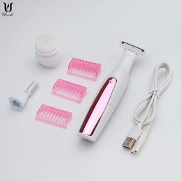 3 in 1 Women Shaver Painless Hair Removal Epilator Shaving Machine Face Beard Eyebrow Nose Trimmer Body Bikini Electric Razor 231220