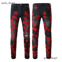 Motorcycle Mens Jean Amri Ripped S Men Jeans 797 Pants Trousers for Jeans Pant Brand Embroidery Hombre Trend Patchwork 2023 Amri Designers Men's 718