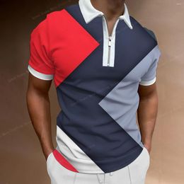 Men's T Shirts Fashion Slim Fitting Printed Polo Shirt Fit Printing Lapel Men