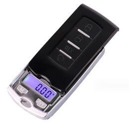 Mini Jewellery Scale Car Key Design Weighing Scales 100g 200g x 0.01g Electronic Digital Coffee Kitchen Scale Portable Pocket Scales for Jewelries Herbs