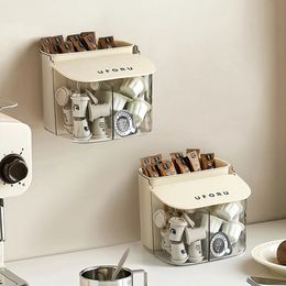 Wall Mounted Capsule Coffee Storage box Tea Bag Pods Organizer Pod tea Spoon Holder 231220