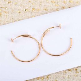 S925 silver large round shape drop earring with diamond in 18k rose gold plated for women wedding Jewellery gift have box stamp PS473105