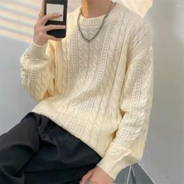 Men's Sweaters Men Polyester Sweater Cozy Knitted Winter For Thick Warm Pullover With Long Sleeve Unisex Couple Fall