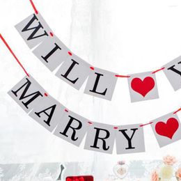 Party Decoration Marriage Proposal Flags Will You Marry Me Birthday Celebrations Valentine's Day Hanging Banners Wedding Heart