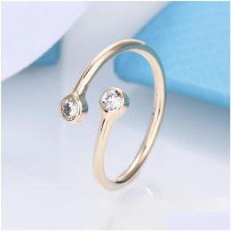 Band Rings 18K Gold Luxury Crystal Diamond Shining Esigner Rings For Women Girls 925 Sier Spring Horse Eye Stone Simple Ring Jewellery D Dhaer