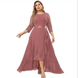 Modest Lace Mother Of The Bride Dresses With Long Sleeves Wedding Guest Dress Floor Length Chiffon A Line Plus Size Evening Gowns