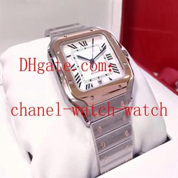 New Steel And 18k Rose Gold Silver Dial Men's Automatic Machinery Movement Watch W200728G Mens Wrist Watches Original Box242n
