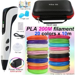 3D Printing Pen for Children with LED Screen 200M PLA and Power Adapter Storage Box Christmas Birthday Gift Kids 231219