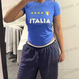Women's T-Shirt Women Y2K Clothes Letter Crop Tops Summer 2023 T shirts Grunge 2000s Trashy Aesthetic Short Sleeve Tees Young Girls Streetwear T231220