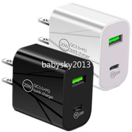 Universal 2.4A 12W 18W 20W Dual Ports Type c USB-C PD EU US Wall Charger Power Adapters For IPhone x xs max 11 12 13 14 15 Pro Samsung S22 S23 Huawei Xiaomi B1