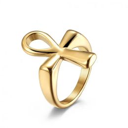 Crux Ansata 14k Yellow Gold Ankh Ring for Men Women Fashion Jewellery Amulet Ancient Egy